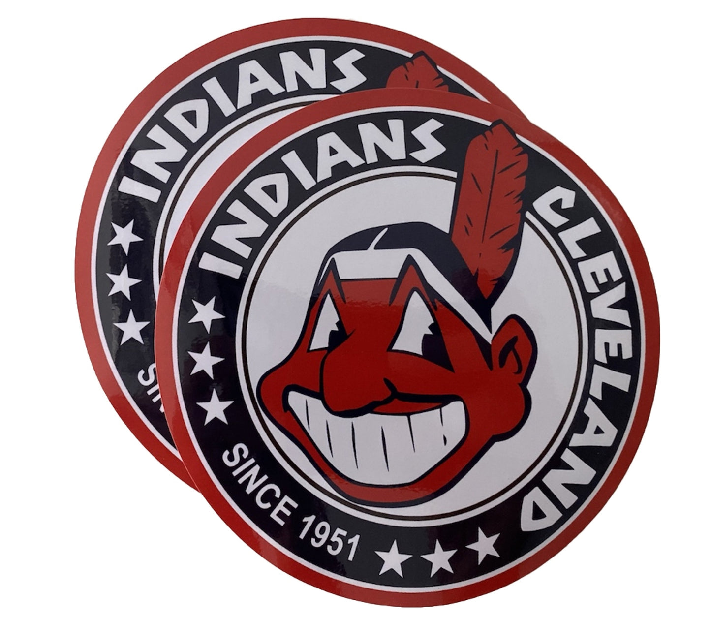 CLEVELAND INDIANS Sticker CHIEF WAHOO DECAL 1951 Indians Baseball Sticker BOGO