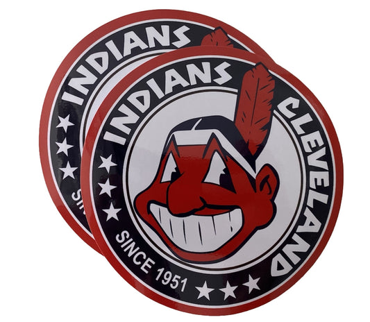 CLEVELAND INDIANS Sticker CHIEF WAHOO DECAL 1951 Indians Baseball Sticker BOGO