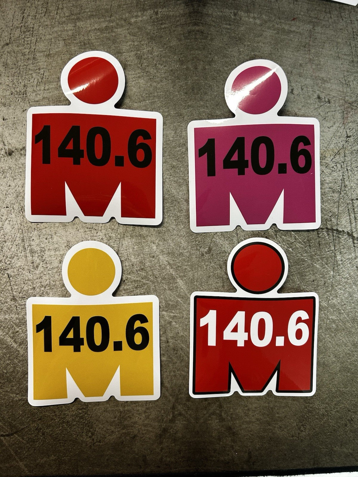 Ironman Sticker XL Set Of 4 Ironman 140.6 Running Stickers Cycling Swimming Race