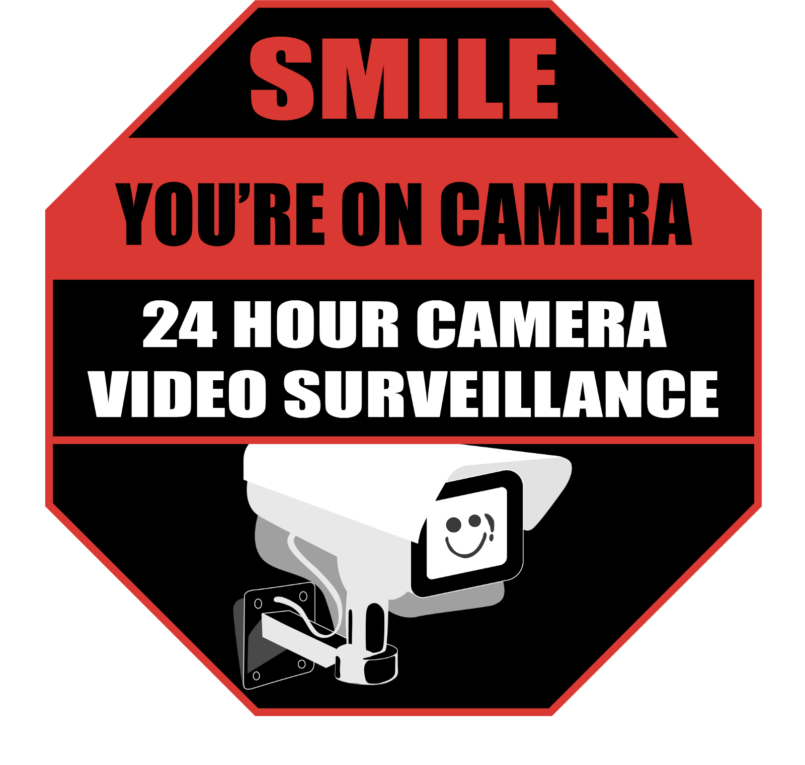 SMILE On Camera STICKER SECURITY STICKER NO TRESPASSING Decals Beware Sticker