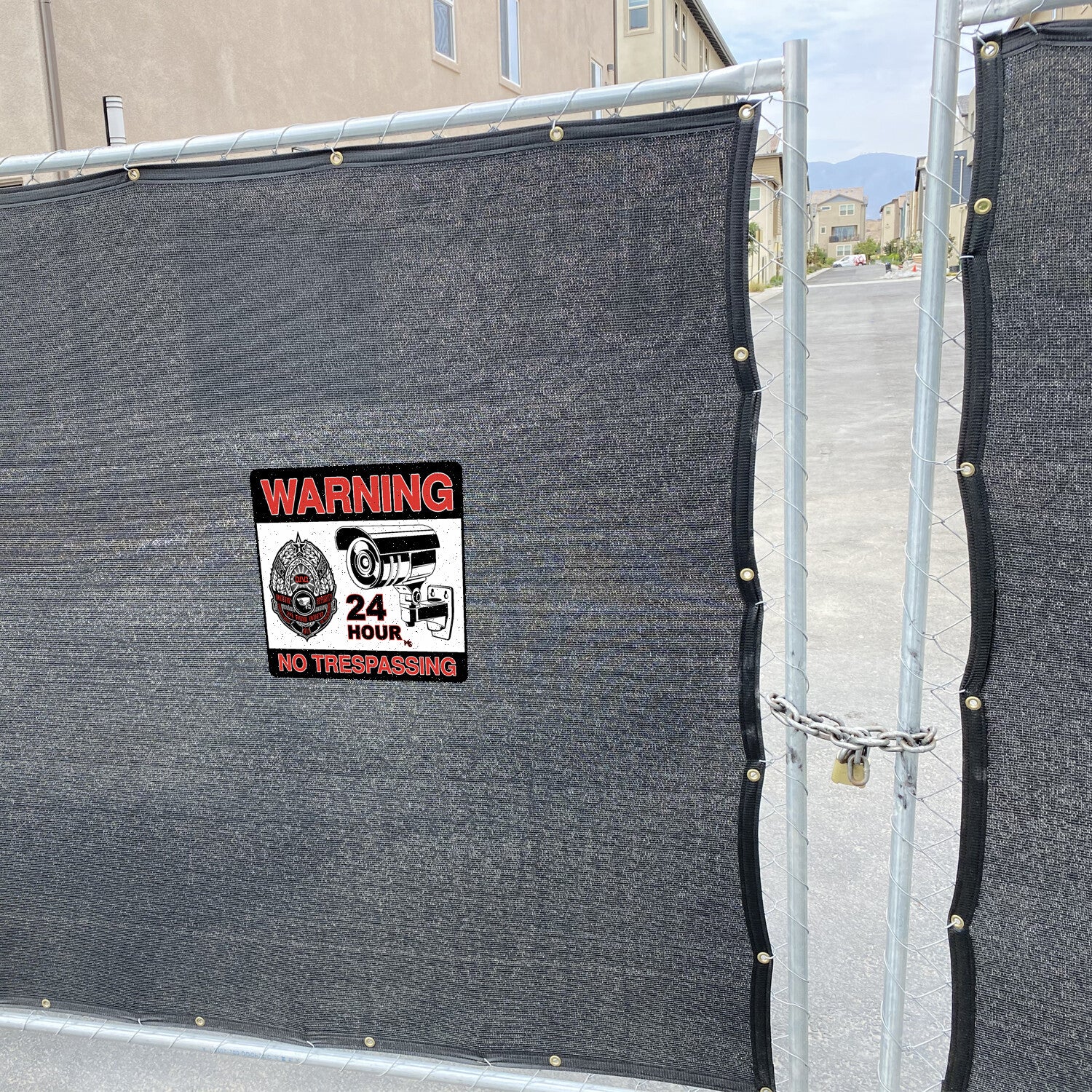 SECURITY SIGN 10 INCHES LARGE NO TRESPASSING STICKER 6 LOT 24 HR CAMERA STICKER