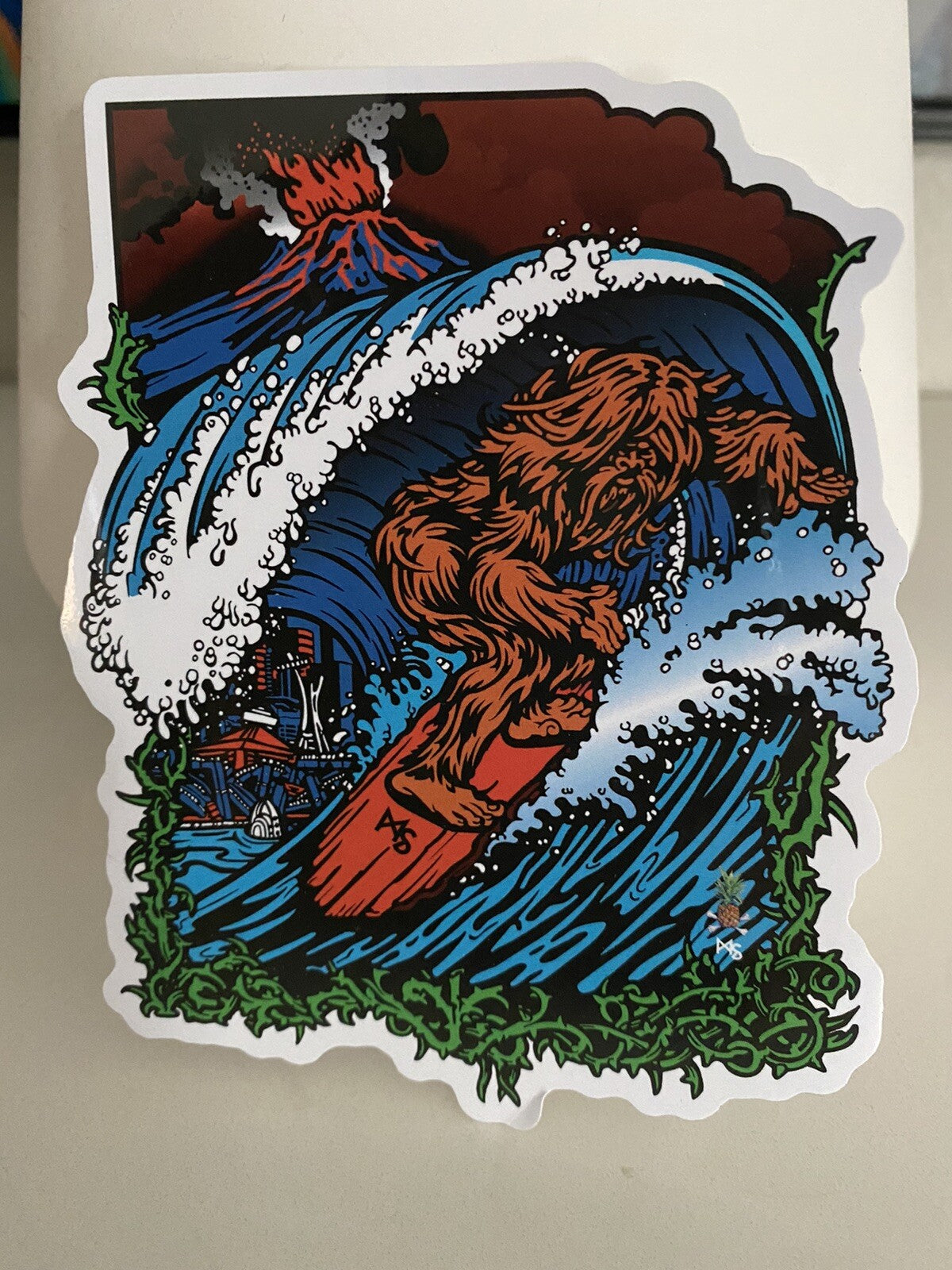 SURFING STICKER Vintage STICKERS BIG FOOT SURFING Sasquatch HE I Volcom Vans SST