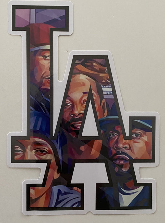 LA Sticker Large 6” Tall LA Dr. Dre NWA Snoop Deathrow Los Angeles LA Rap Hiphop