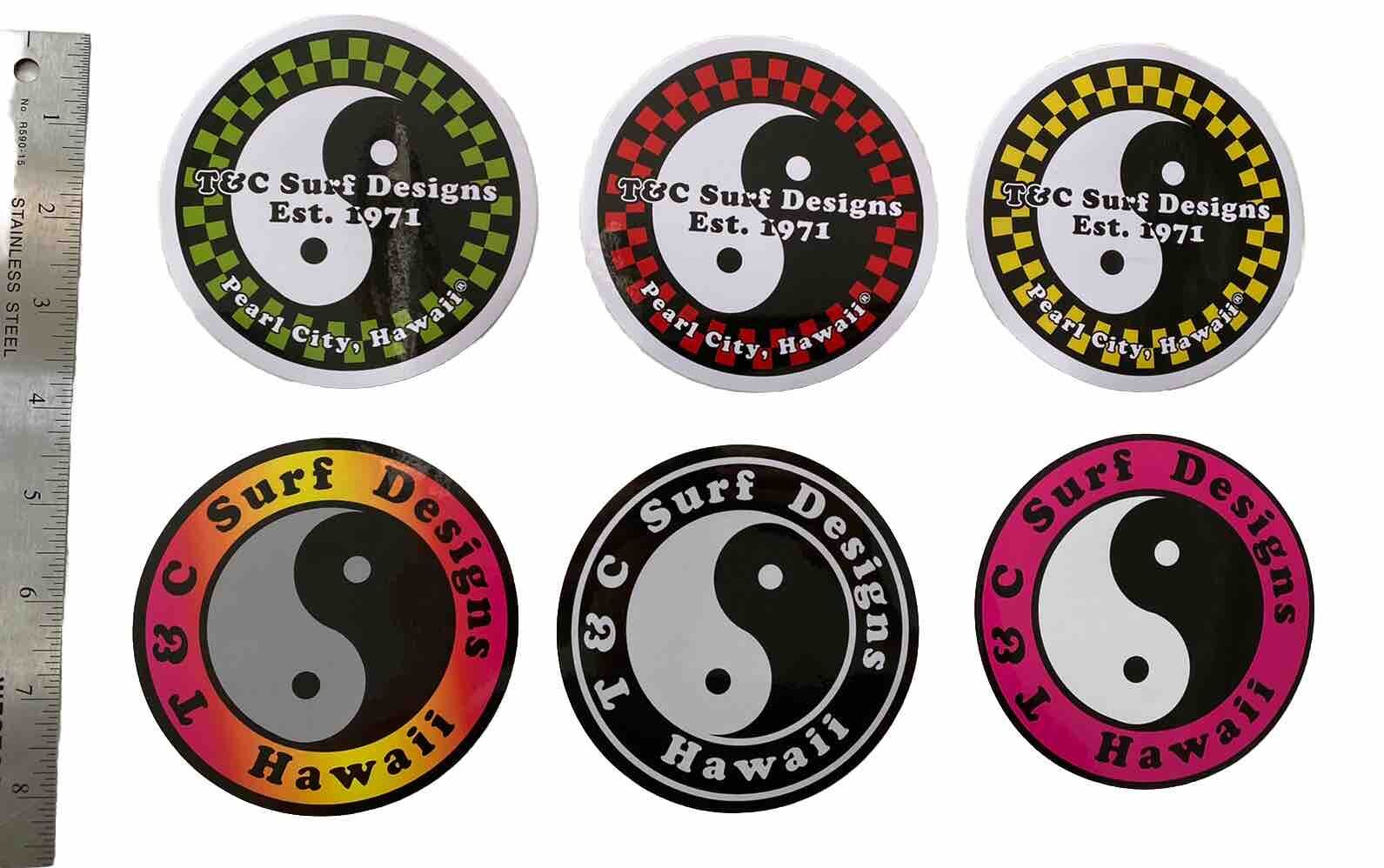 T&C Sticker Set Town Country Surfboards Vintage Surfing STICKERS Volcom Team