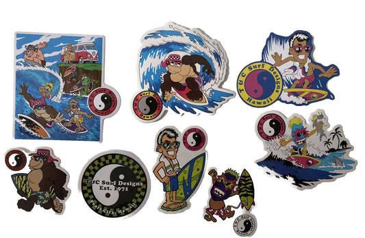 Town Country Surfboards Sticker Collectors STICKER SET 8 Lot USA Bones Flip