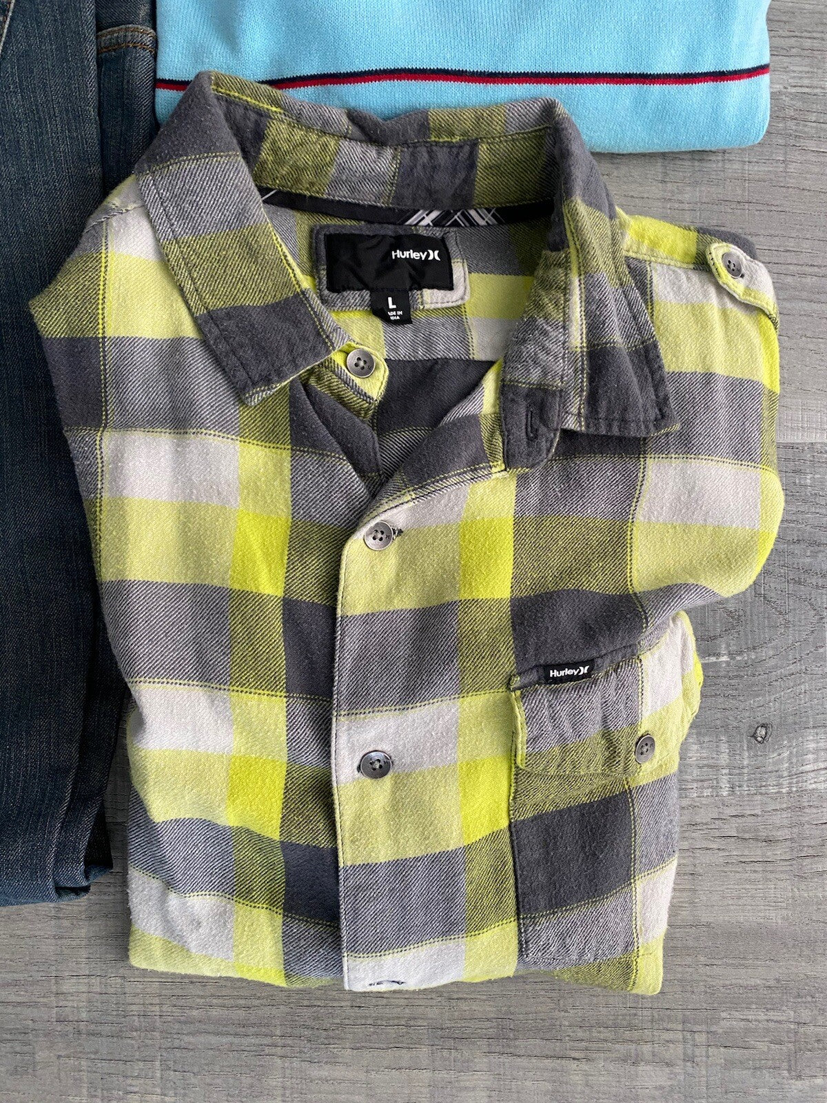 Hurley Outfit Hurley Denim 32 Hurley Sweater Hurley Flannel 3 Pieces In Set Rvca