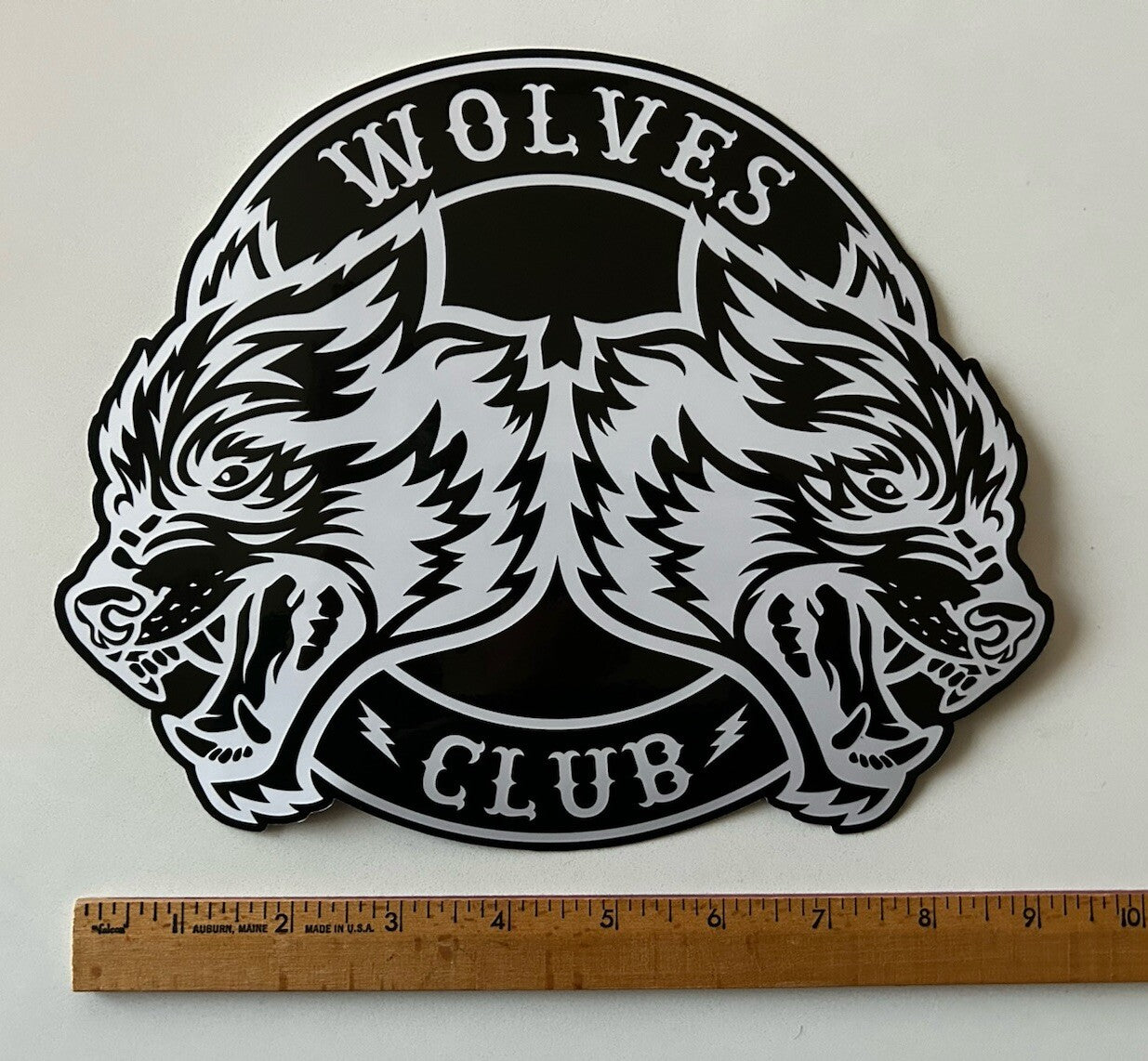 Wolves Club Stickers 9” XL Sports TEAM Sticker Volcom RVCA Vouri Darc Sports Gym