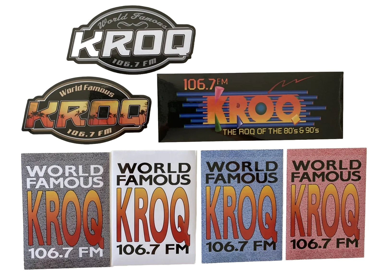 KROQ Sticker SET 106.7 KROQ  Radio Station Sticker World Famous Alternative Rock