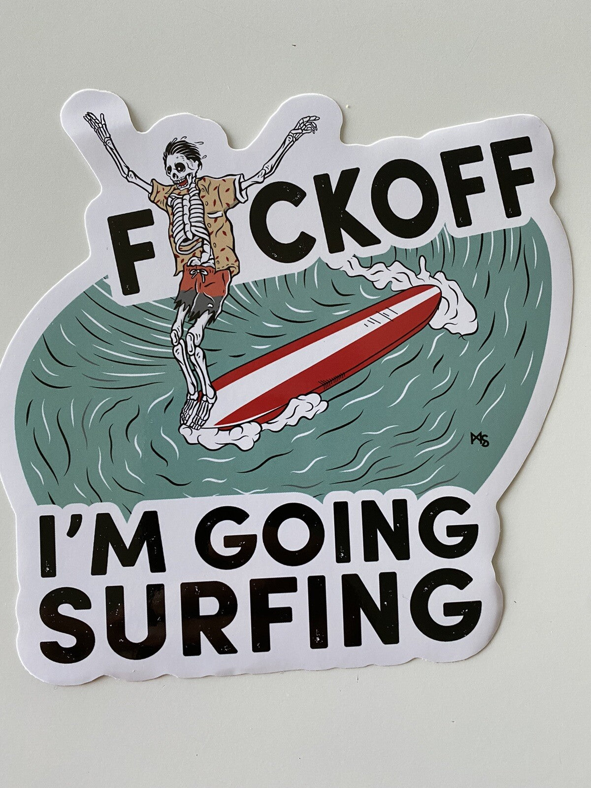 Vintage SURFING I’M GOING SURFING STICKER HOBIE ALMOND Volcom Rip O’Neill “BOGO”