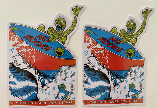 No Kooks Surf STICKER Hobie Sticker Quiksilver Sticker Volcom Vans Salty Crew 1
