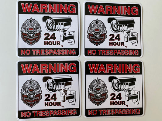 SECURITY STICKER LOT No TRESPASSING STICKER VIDEO CAMERA STICKER SECURITY 1