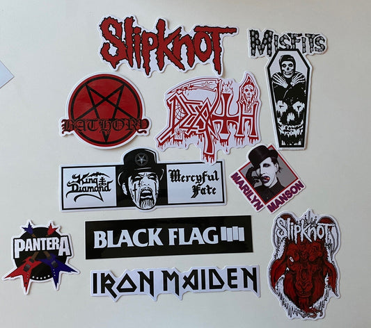 Iron Maiden Slipknot Metallica PANTERA Death MisFits AC/DC 10 XL STICKERS Metal