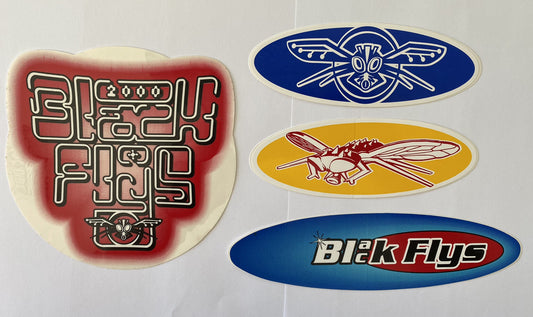 BLACK FLYS STICKER 90’s Vintage Surf Sticker Fox OC Vans Volcom Sublime Ford FOX