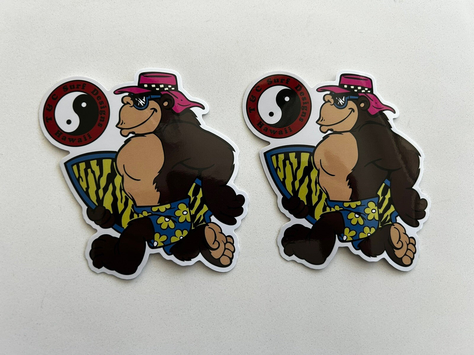 T&C Ape Stickers Town Country Surfboards Vintage Surfing Stickers Volcom Quiksil