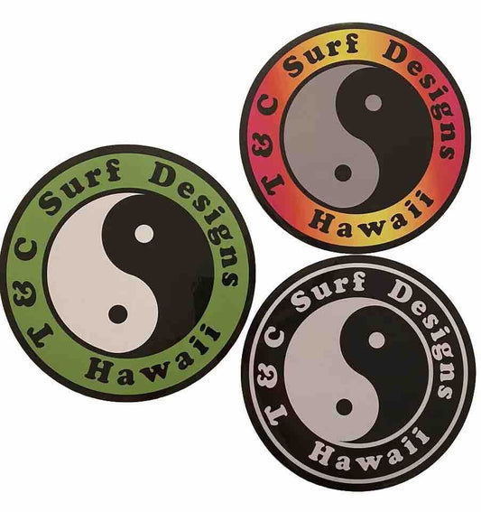 T&C Sticker Town Country Surfboards 3 STICKER SET 8” XL SURFBOARD Size Lost Surf