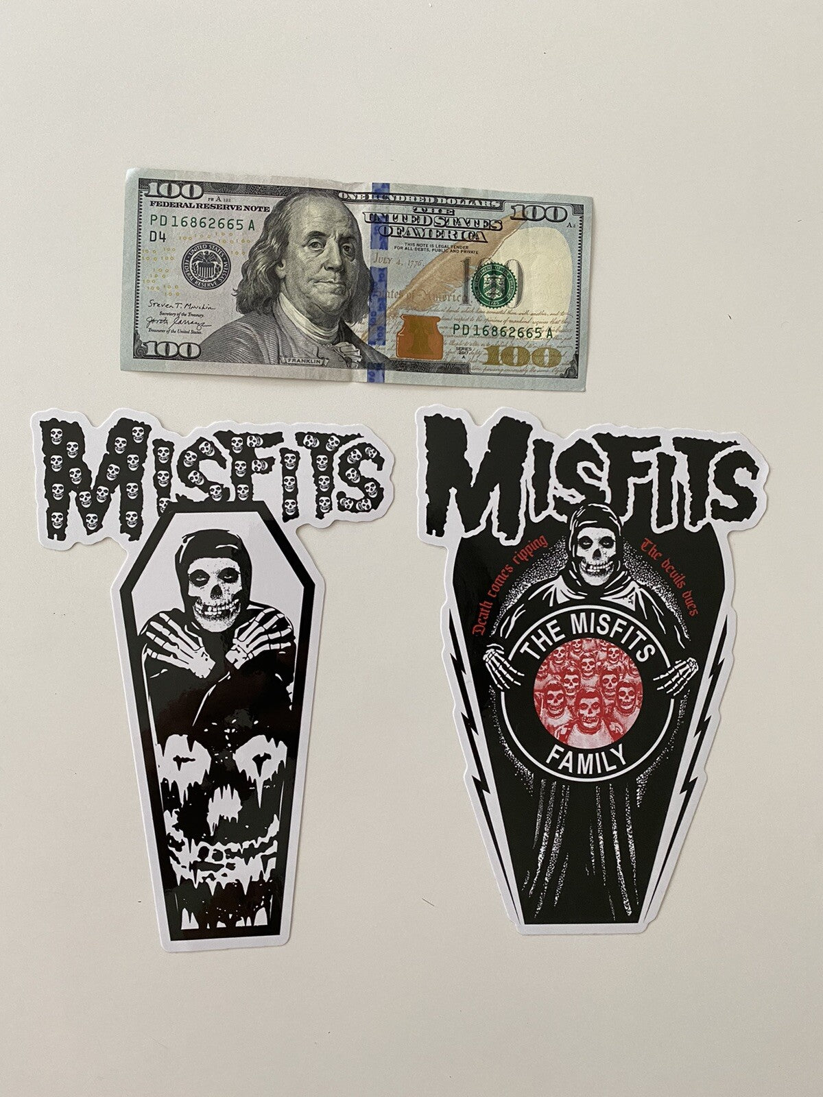 MISFITS STICKER MISFITS BAND STICKER  Large 7”   Sticker Metallica Samhain 2 SET