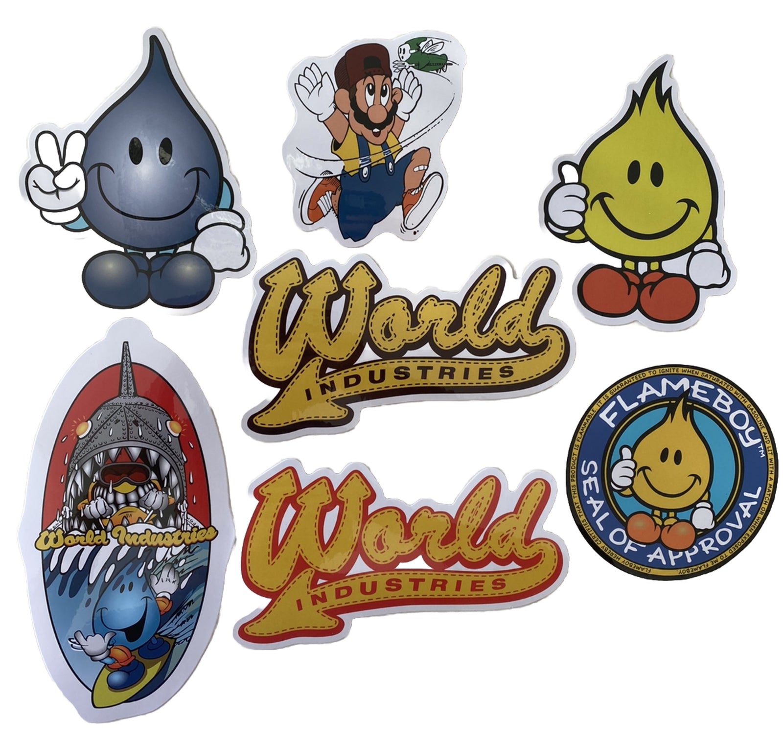 WORLD INDUSTRIES STICKER 7  STICKER Set VINTAGE SKATEBOARD STICKER PLAN B GIRL