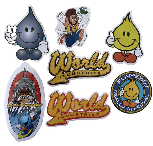 WORLD INDUSTRIES STICKER 7  STICKER Set VINTAGE SKATEBOARD STICKER PLAN B GIRL