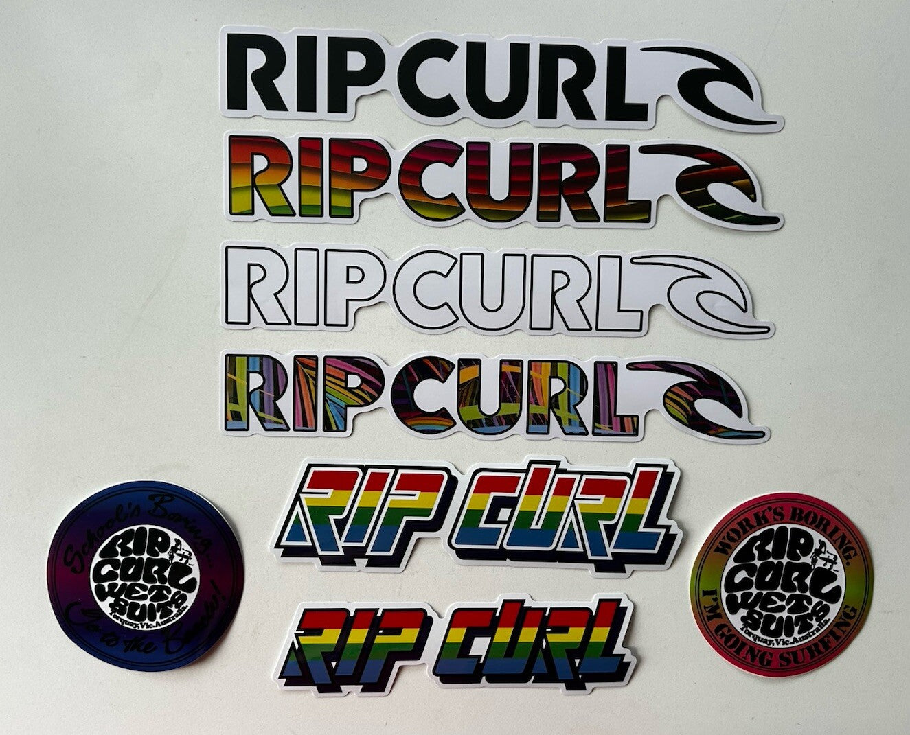 RIP CURL Stickers Set 8 O’NEILL VOLCOM Lost Surf Stickers Eddie Would Go FCS LA