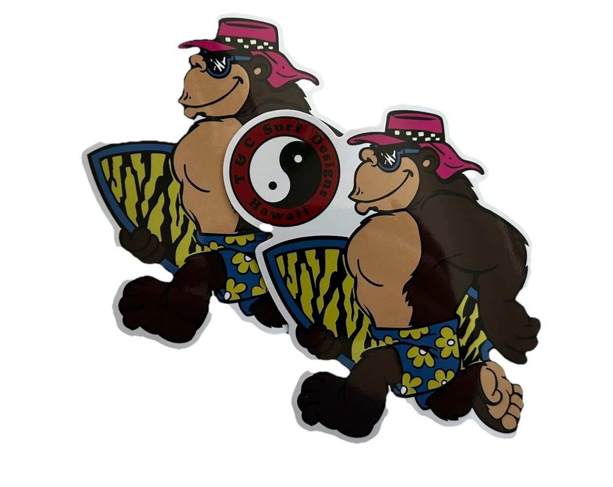 T&C Ape Stickers Town Country Surfboards Vintage Surfing Stickers Volcom Quiksil