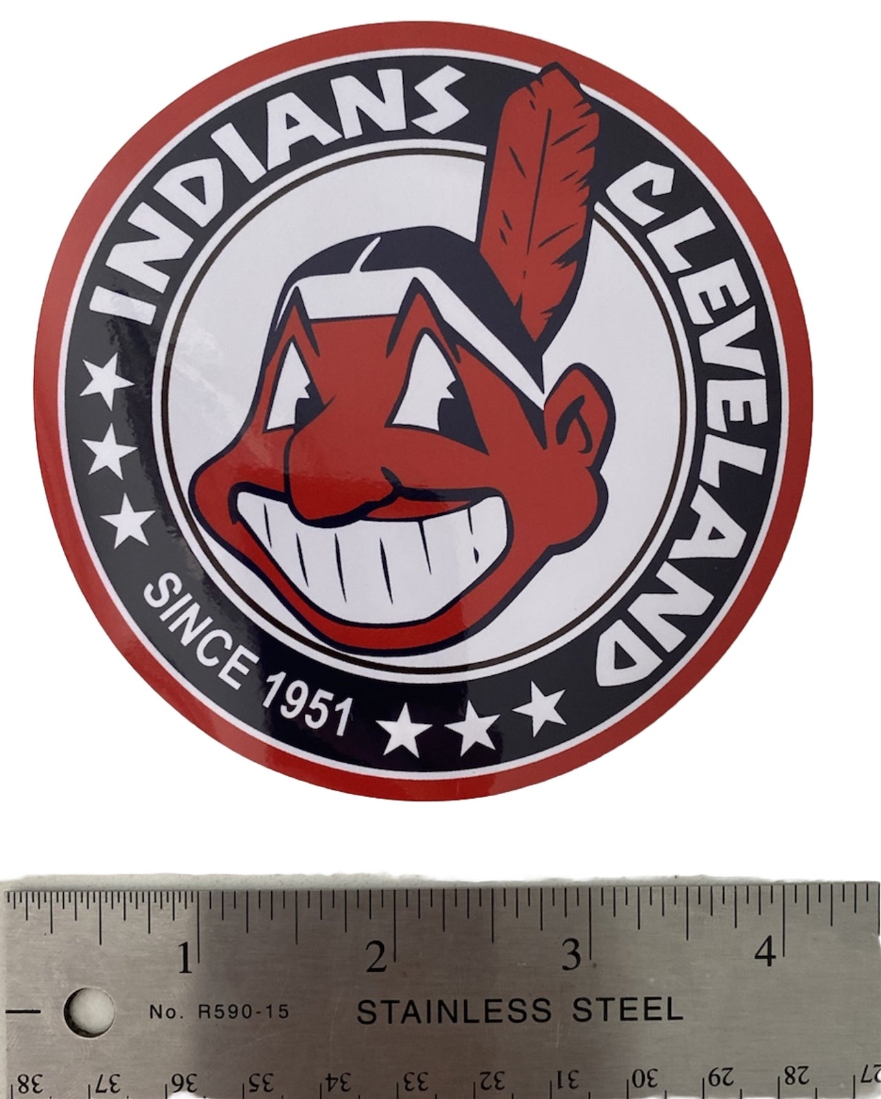 CLEVELAND INDIANS Sticker CHIEF WAHOO DECAL 1951 Indians Baseball Sticker BOGO