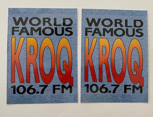 KROQ Sticker 106.7 KROQ  Radio 90’s Sticker Vintage World Famous KROQ Bumper LA