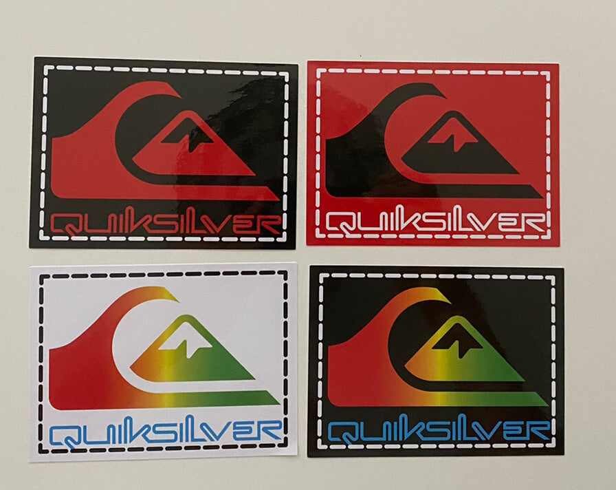 QUIKSILVER STICKER Set 4 Lot QUIK 80’s Vans Mayhem Surfboards EDDIE WOULD GO 23