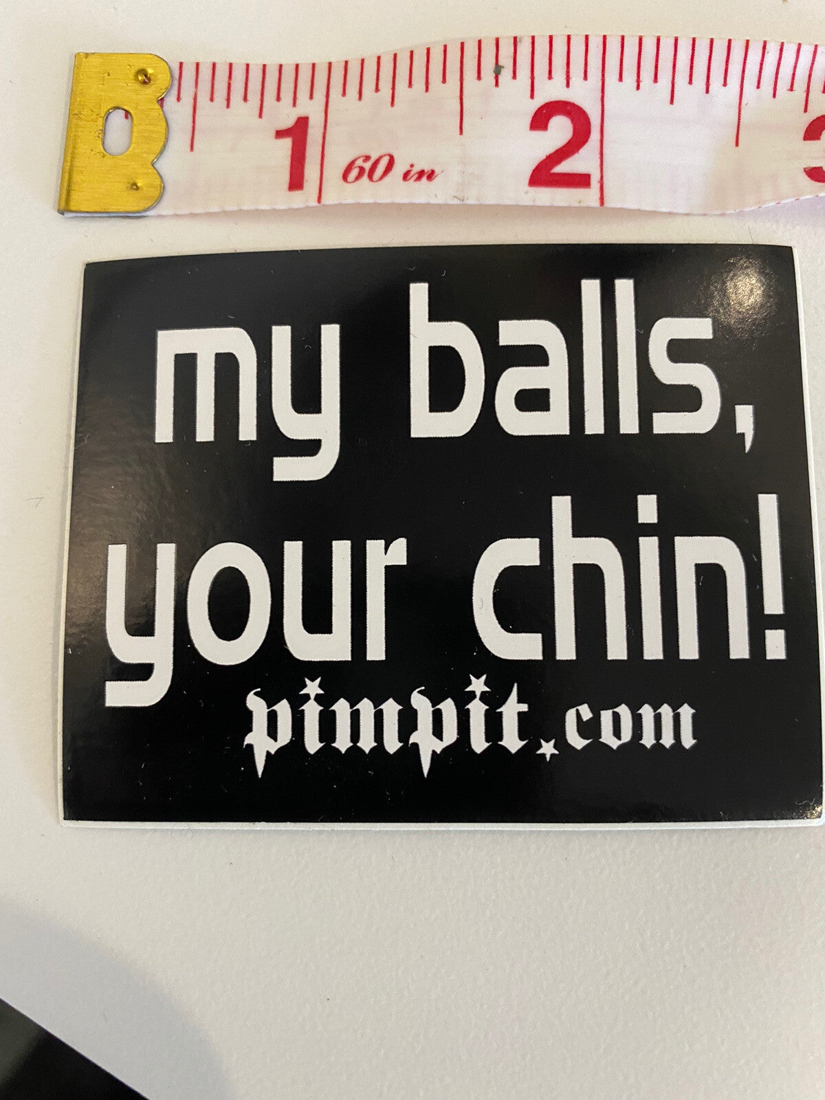 MY BALLS YOUR CHIN STICKER Vintage sticker 1990’s Sticker Pornstar Tribal G&R