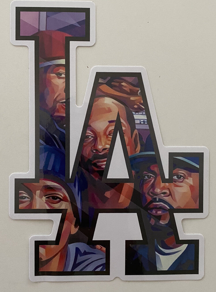 LA Sticker Set Large 6” Rap Hiphop NWA Dre Snoop Tupac Eazy E Deathrow Chronic 2
