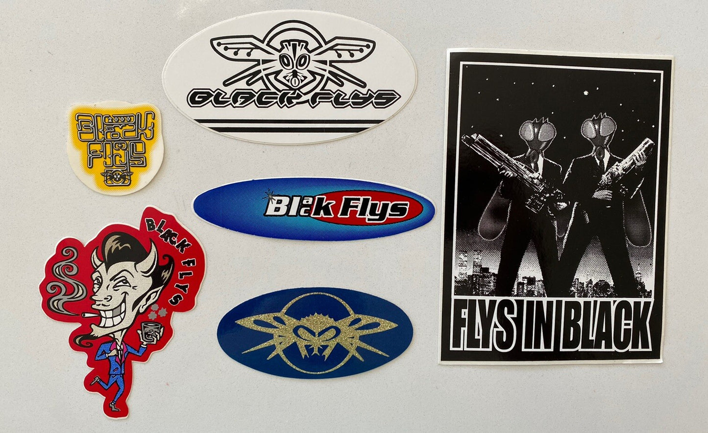 BLACK FLYS STICKER 90’s Vintage Surf Sticker Flygirls Santa Cruz Volcom Vans LA