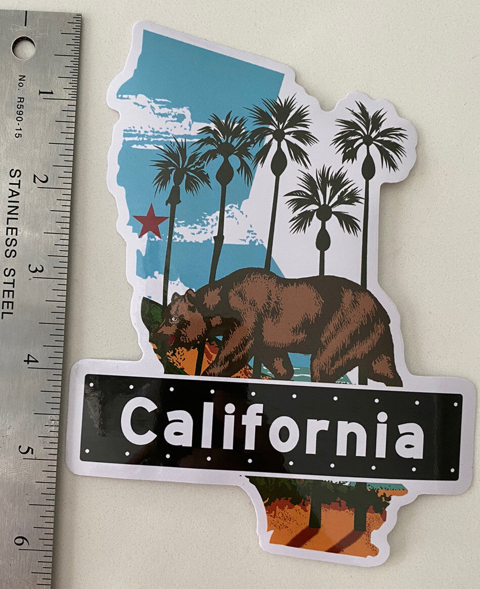 California Sticker CA State Sticker LA Fire Support  CA State Bear Decal LA OC