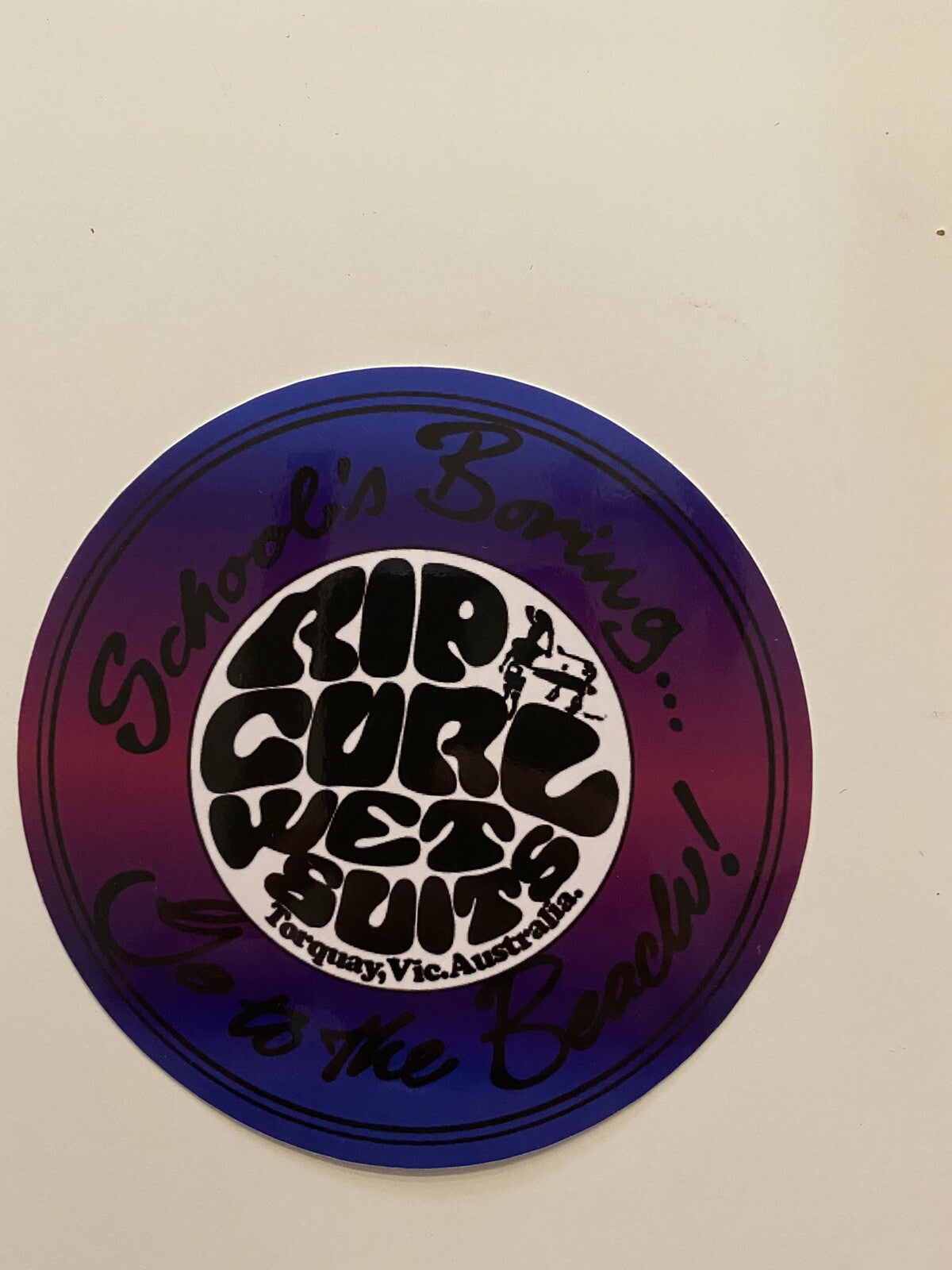 Rip Curl Schools Boring, Go to The Beach RIP CURL SURF STICKER 1980’s To 1990’s