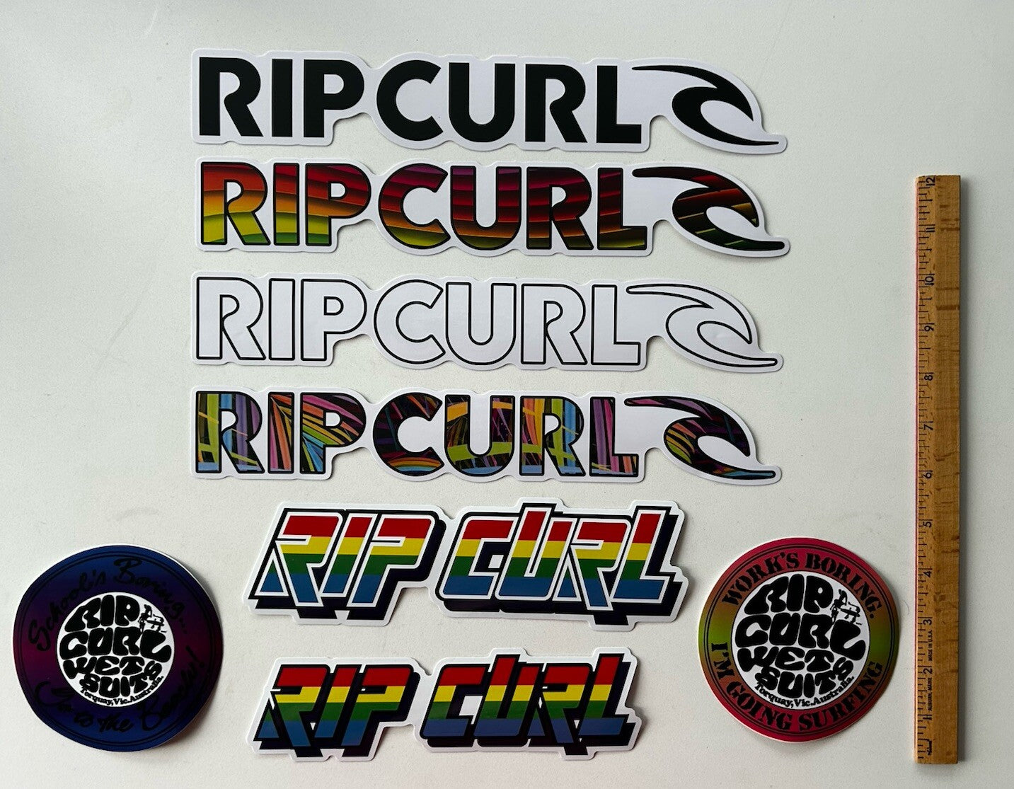 RIP CURL Stickers Set 8 O’NEILL VOLCOM Lost Surf Stickers Eddie Would Go FCS LA