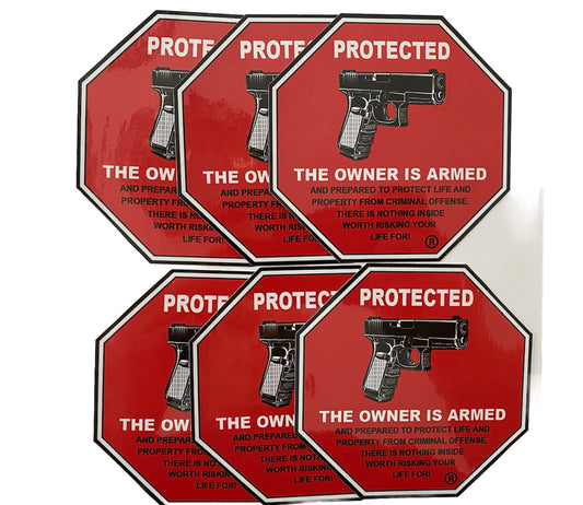 Security STICKER Gun Sticker CCTV VIDEO CAMERA STICKER SECURITY Beware Decal