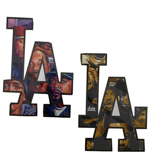 LA Sticker Set Large 6” Rap Hiphop NWA Dre Snoop Tupac Eazy E Deathrow Chronic 2