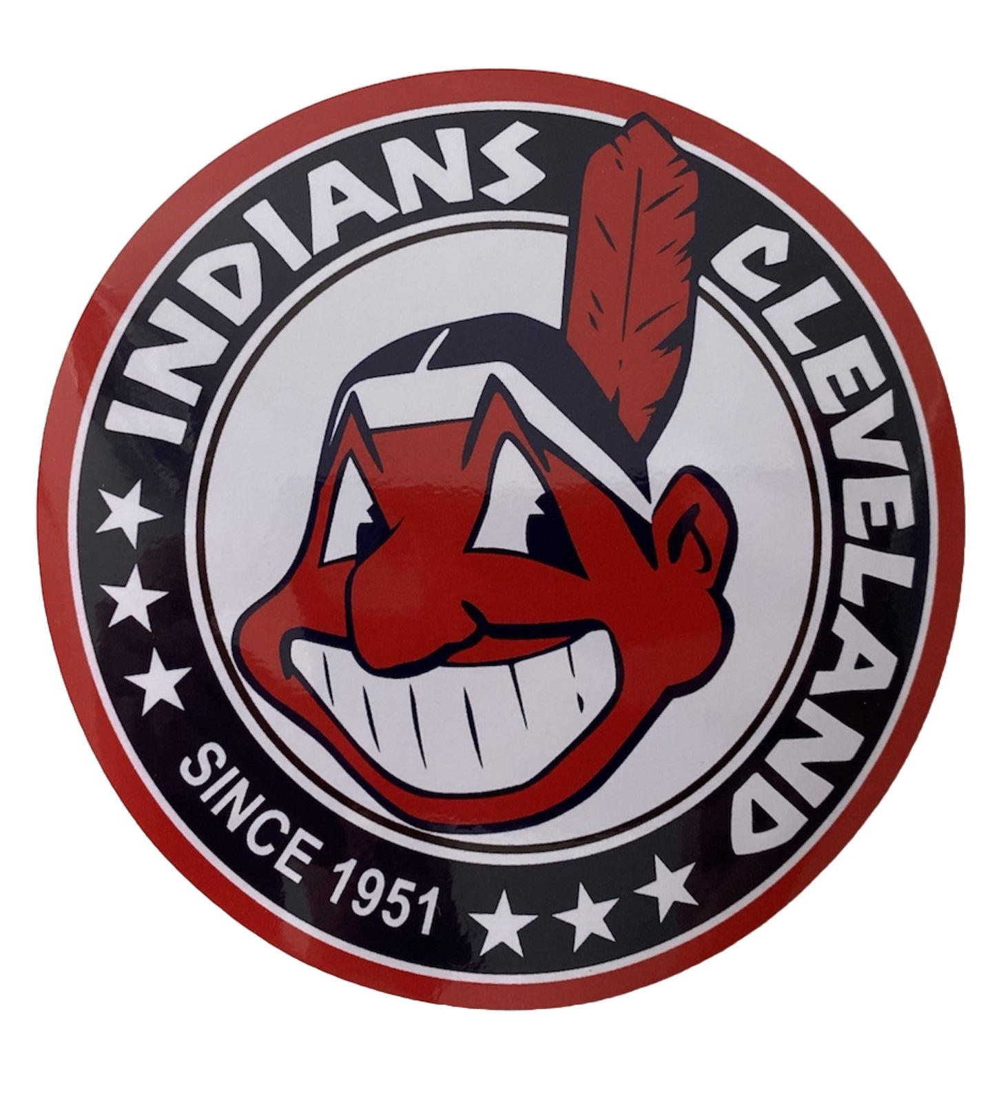 CLEVELAND INDIANS Sticker CHIEF WAHOO DECAL 1951 Indians Baseball Sticker BOGO