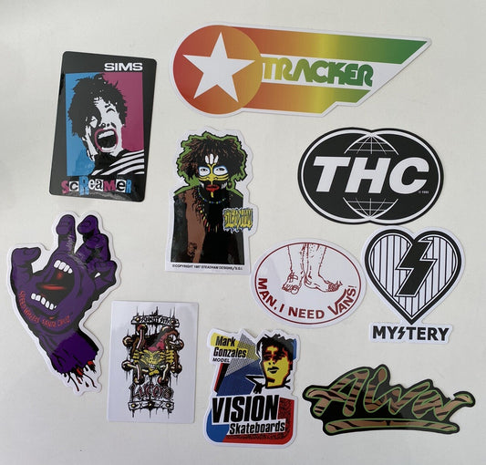 VINTAGE SKATEBOARDING STICKER Lot 1980’s Skateboarding Decal 10 Set Alva Sims