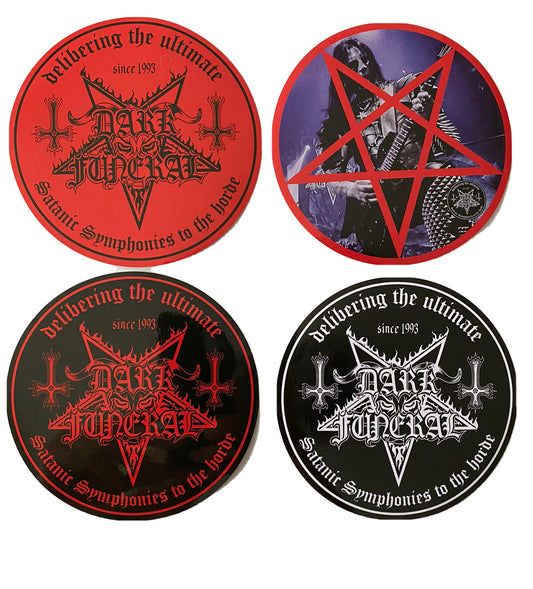 DARK FUNERAL STICKER Set Lamb Of God IMMORTAL MAYHEM Metallica BATHORY EMPEROR