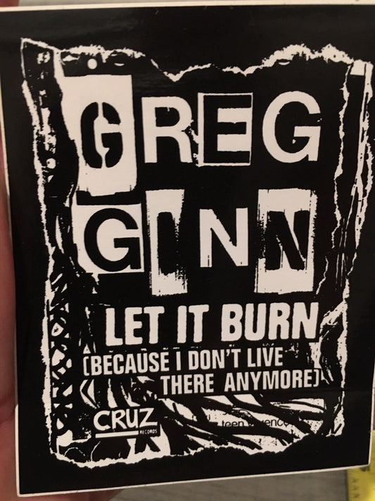 GREG GINN PUNK Hardcore band Thrash music sticker METAL BLACK FLAG VINTAGE 80 90