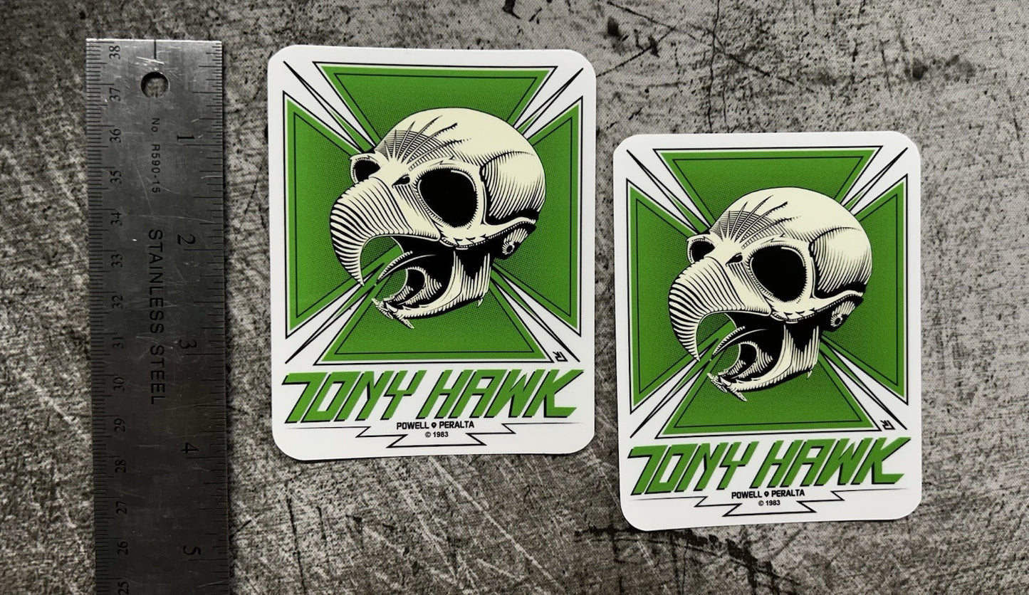 VINTAGE SKATEBOARDING STICKERS 1980’s Skateboarding BOGO TONY HAWK Blue Alva
