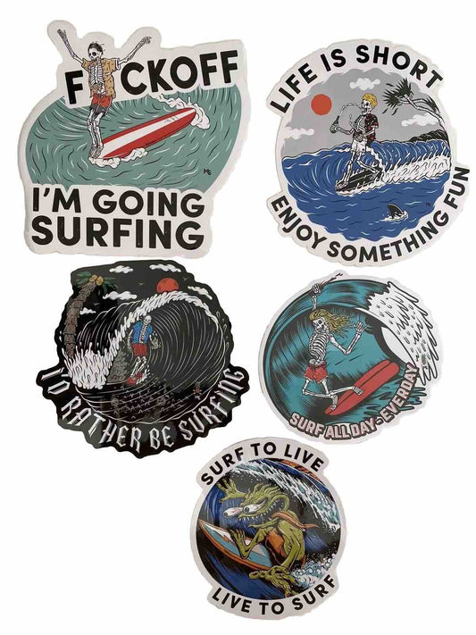 SURFING STICKER Set Santa Cruz O’Neill LOST QUIK BILLABONG Volcom RVCA Nike