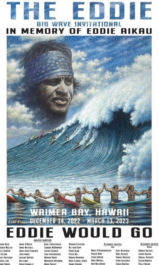 Eddie Would Go STICKER Set Hawaii Surf Sticker 2010 EDDIE GO DECAL Volcom Rvca