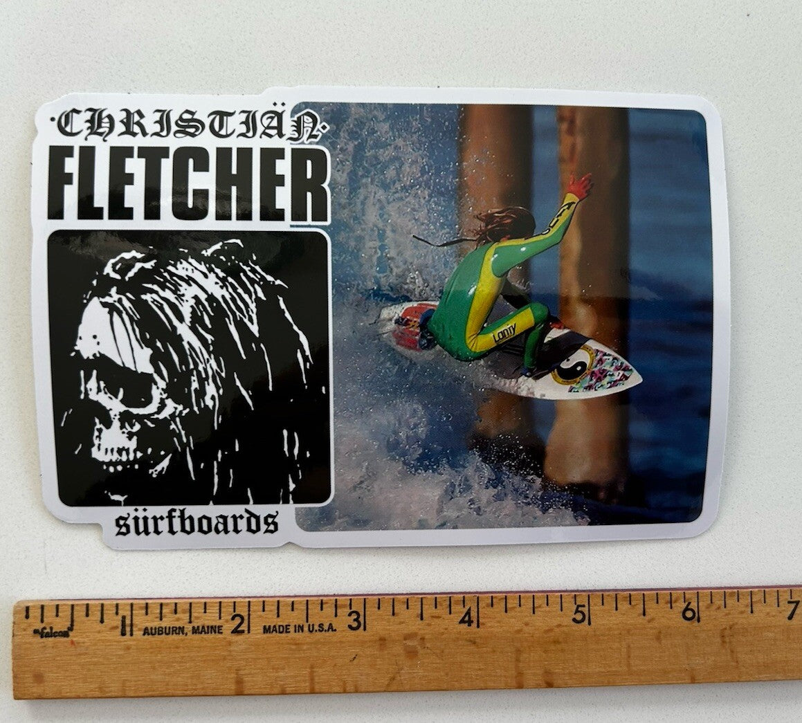 Christian Fletcher Surf STICKER 6” Vintage Sticker Volcom Vans Lost Patagonia LA