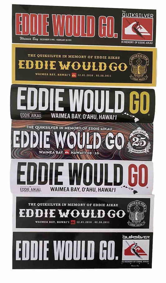 Eddie Would Go Sticker Lot Big Wave Invitational Hawaii Quiksilver Surf Sticker