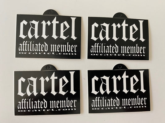 Cartel Sticker Affiliated Skate NARCOS Metal Punk RIOT Gamer Ninja GUN TRUMP WAR