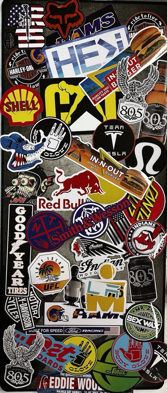 STICKER SET 8 American Brands Surf Auto Outdoors Gun Hunting Skate Burger Beer
