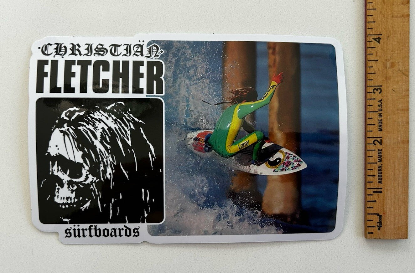 Christian Fletcher Surf STICKER 6” Vintage Sticker Volcom Vans Lost 805 Powell