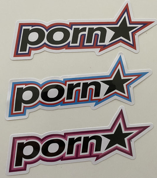PORNSTAR STICKER SET OF 3 stickers PORNSTAR CLOTHING STICKER 1990’s pornstar