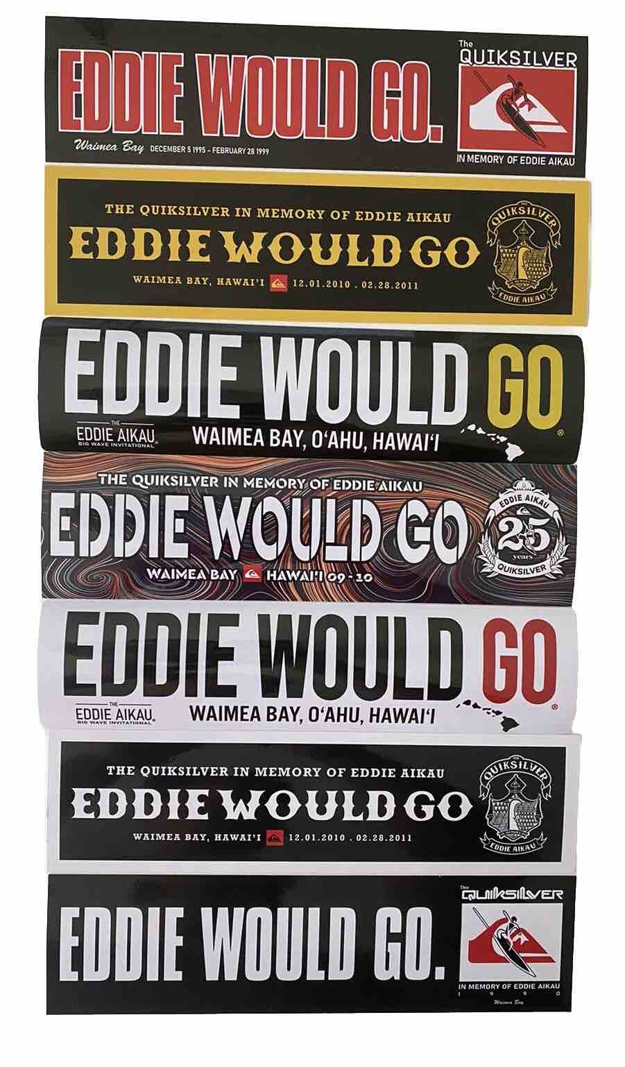 Eddie Would Go Sticker Lot Big Wave Invitational Hawaii Quiksilver Surf Sticker