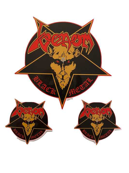 VENOM STICKER XL 8 INCH METAL BAND STICKER VENOM BLACK METAL SLAYER MAYHEM 3 SET